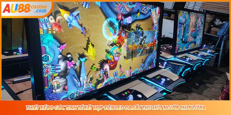 Thiết kế bo góc tinh tế kết hợp đèn LED đa sắc thu hút người chơi từ xa.